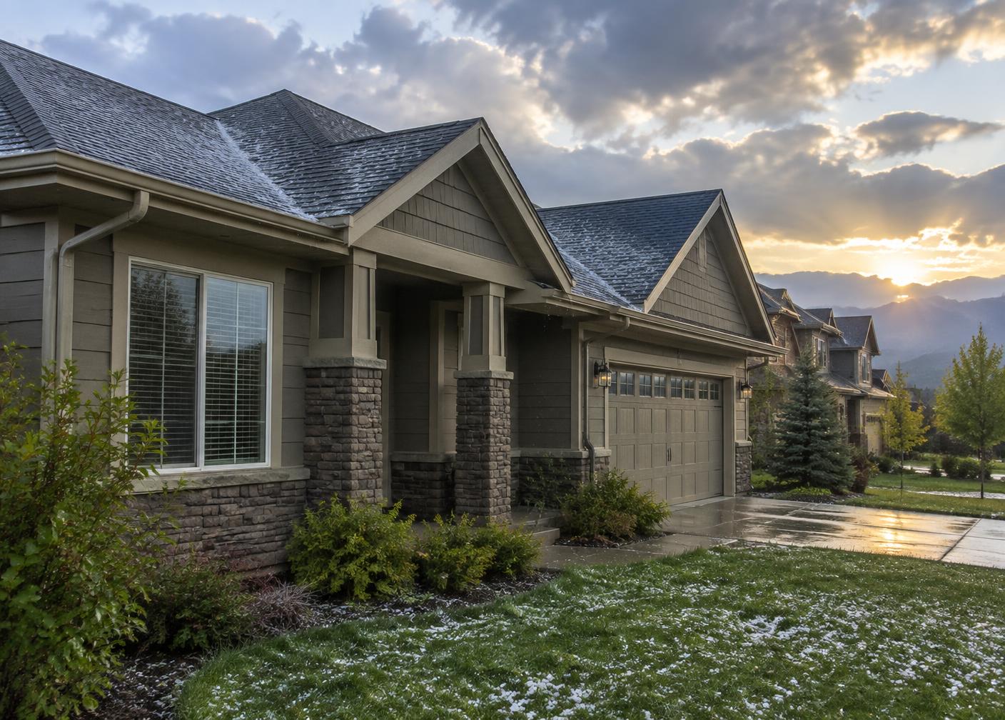 Residential asphalt shingle roofs after Colorado hail